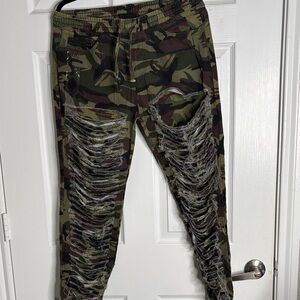 Camo Distressed Joggers
